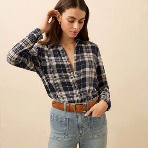 Faherty Legend Sweater Shirt Sapphire Lake Plaid